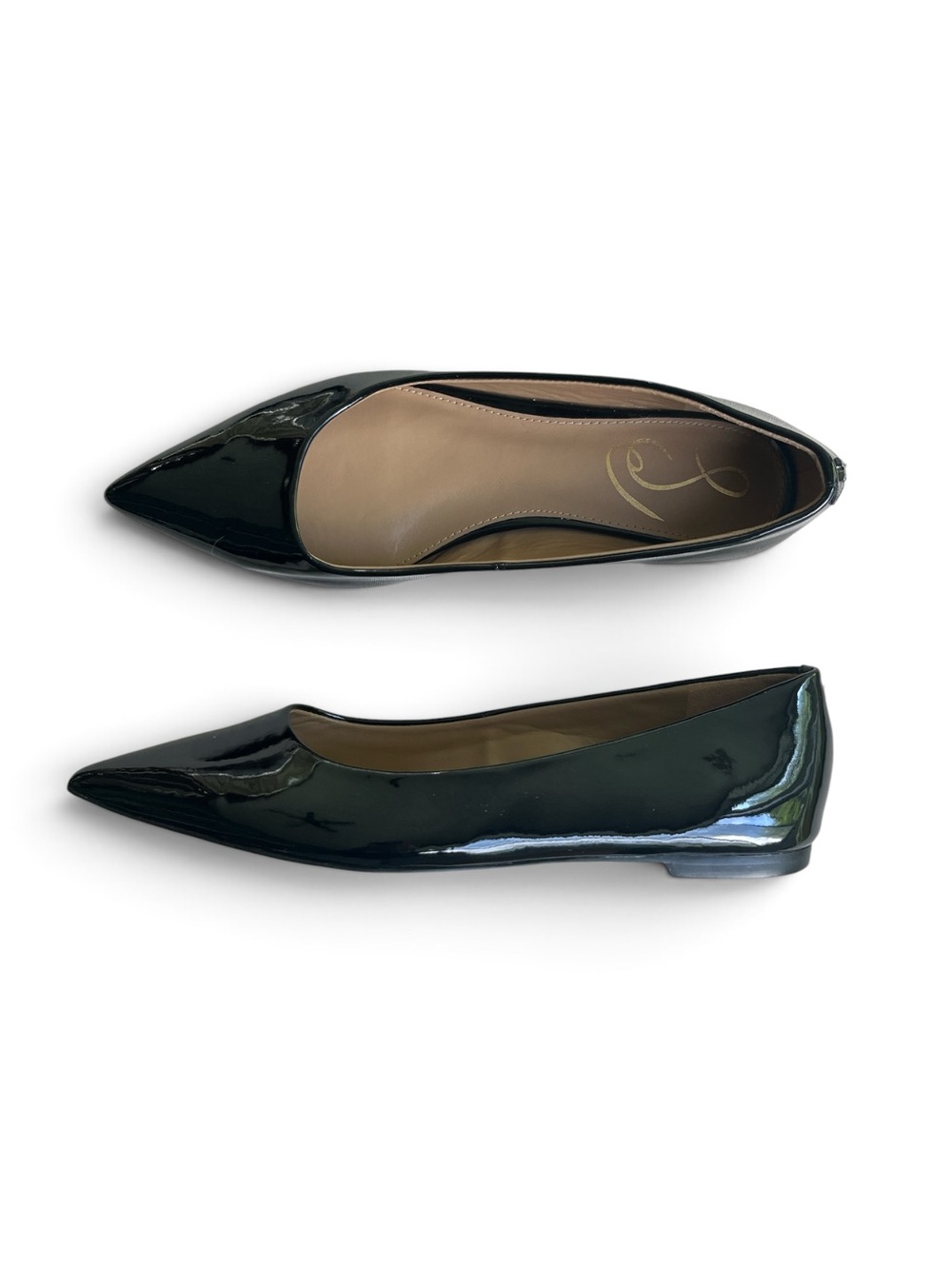 Sam Edelman Black Patent Pointed-Toe Flats